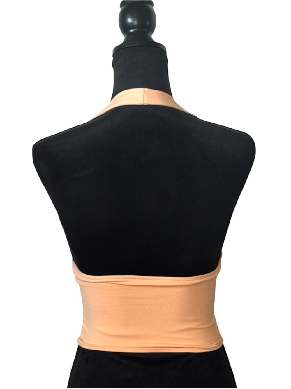 REORIA Peach Halter Deep V Neck Double Lined Corset Crop Top S - Picture 5 of 5